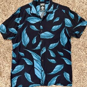 Black and Blue Men's Hawaiian Shirt